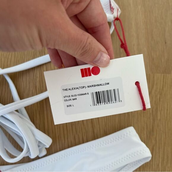 Solid & Striped Alexia High Cut Wrap Tie White Marshmallow Swim Suit Size Large - Picture 8 of 11